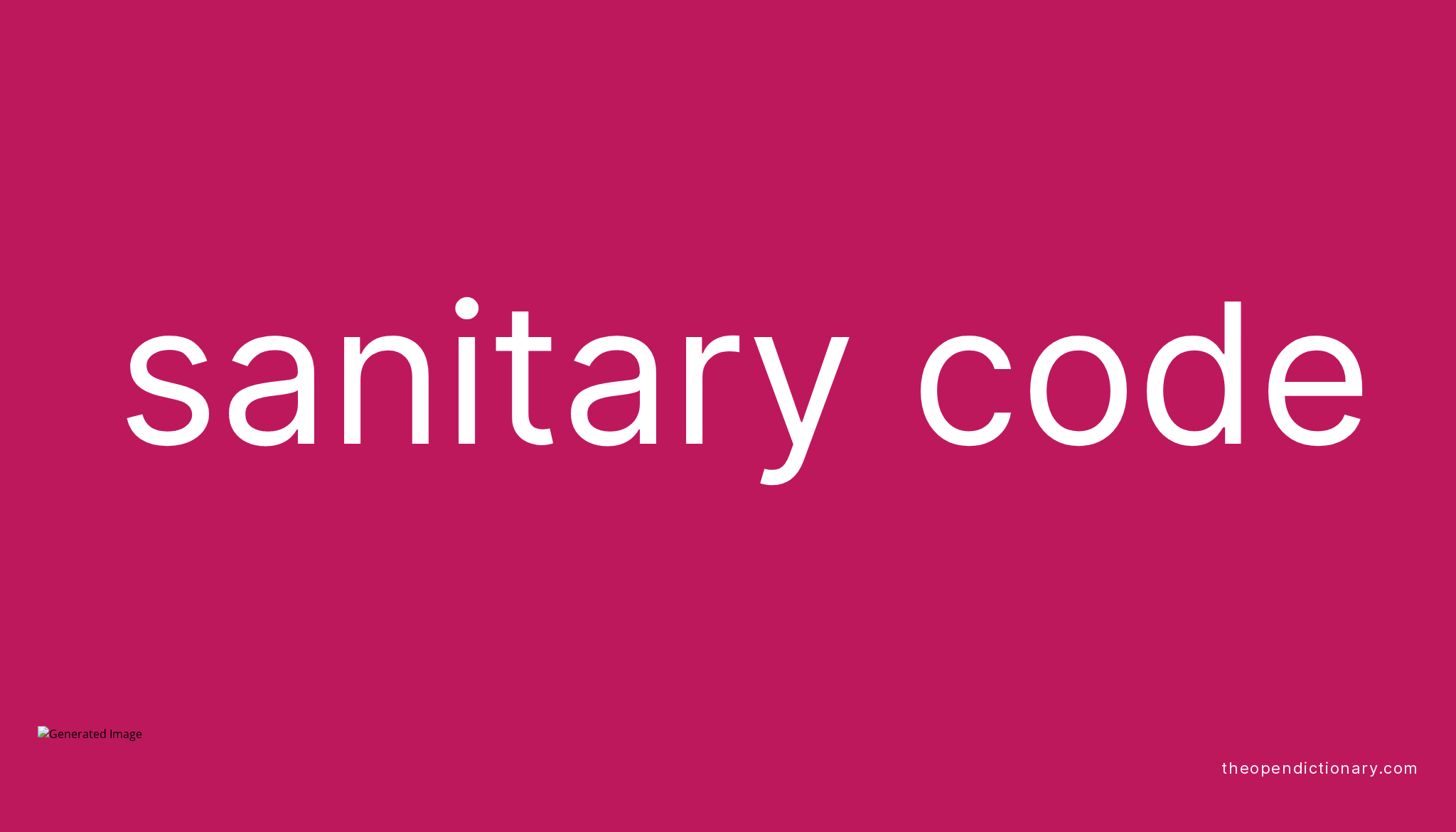 Sanitary code Meaning of Sanitary code Definition of Sanitary code